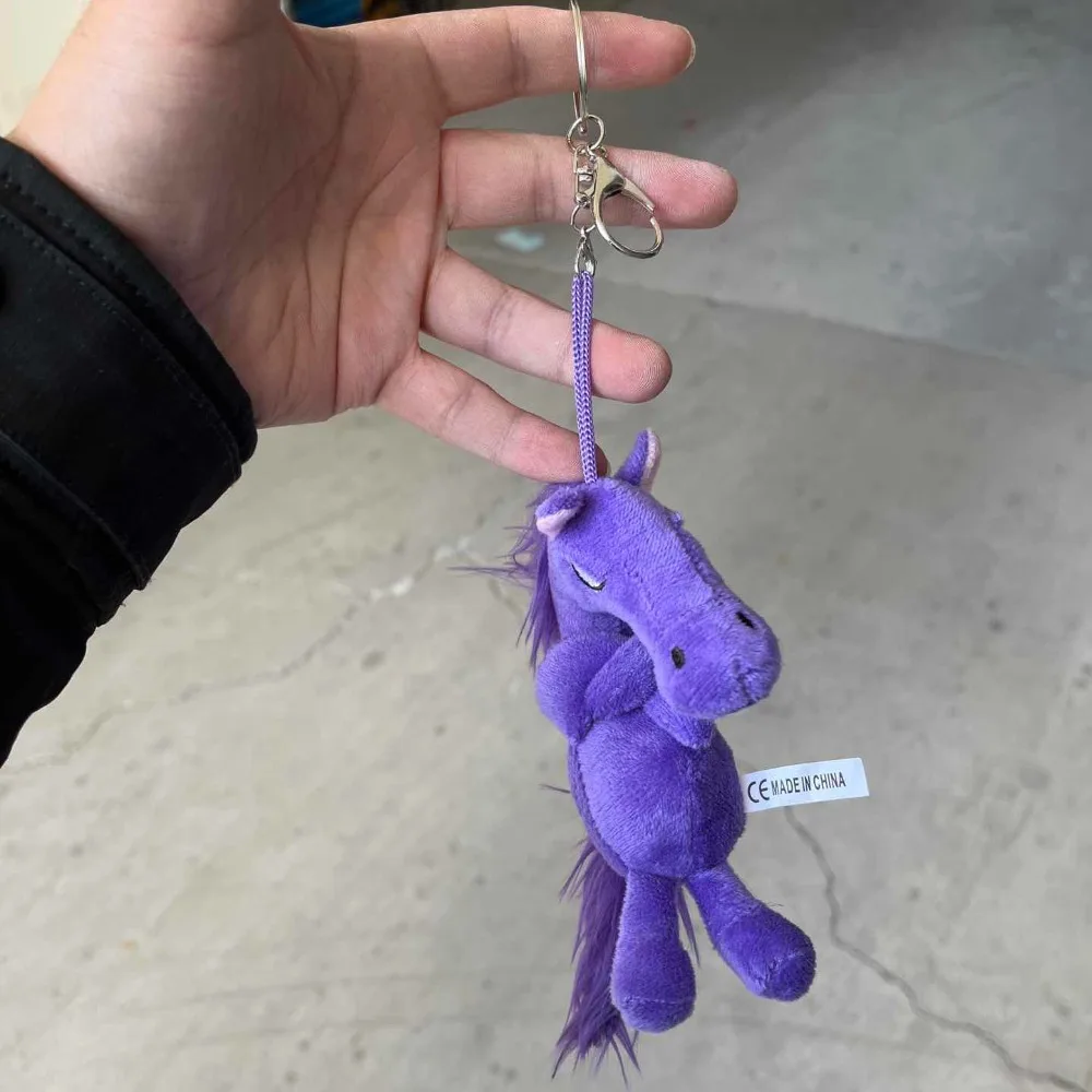 창의적인 플러시 다크 호스 키체인 귀여운 부드러운 시뮬레이션 말 인형 마스코트 인형 중국 스타일 조디악 포니 피규어