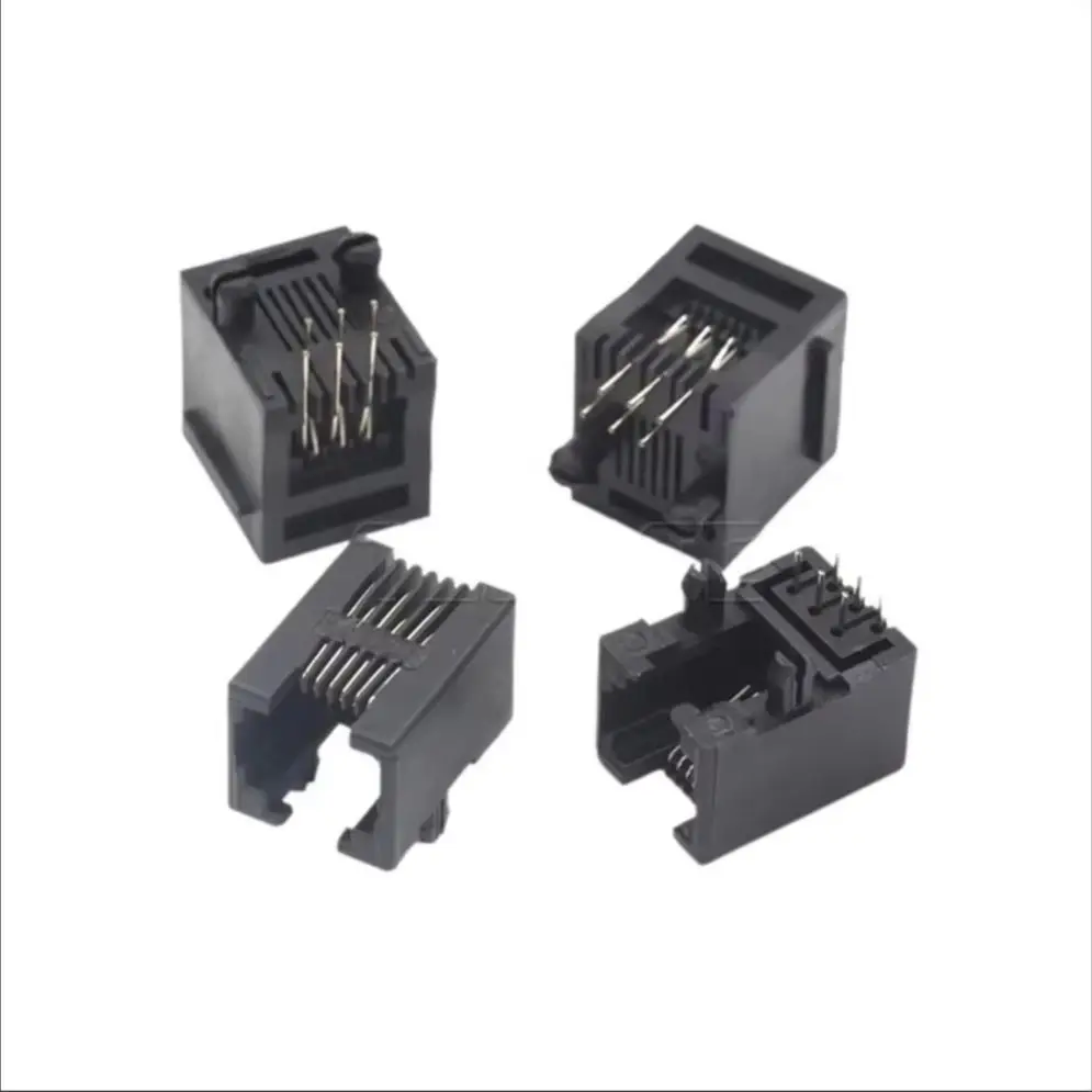 RJ11 Socket 95001-6P6C Female Socket RJ12 Telephone Socket 90 Degree 180 Degree 6-Core Crystal Head