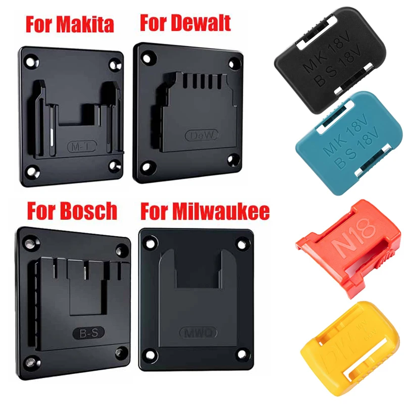 

5pcs Wall Mount Machine Storage Rack Electric Tool Holder Bracket Fixing Devices Fit For Makita Bosch Dewalt Milwaukee Tool Base