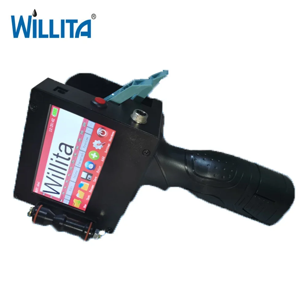 

Willita 50.8mm Handheld TIJ Inkjet Printer with Two Printing Heads for QR Code Barcode Logo Date Printing Batch Coding Machine