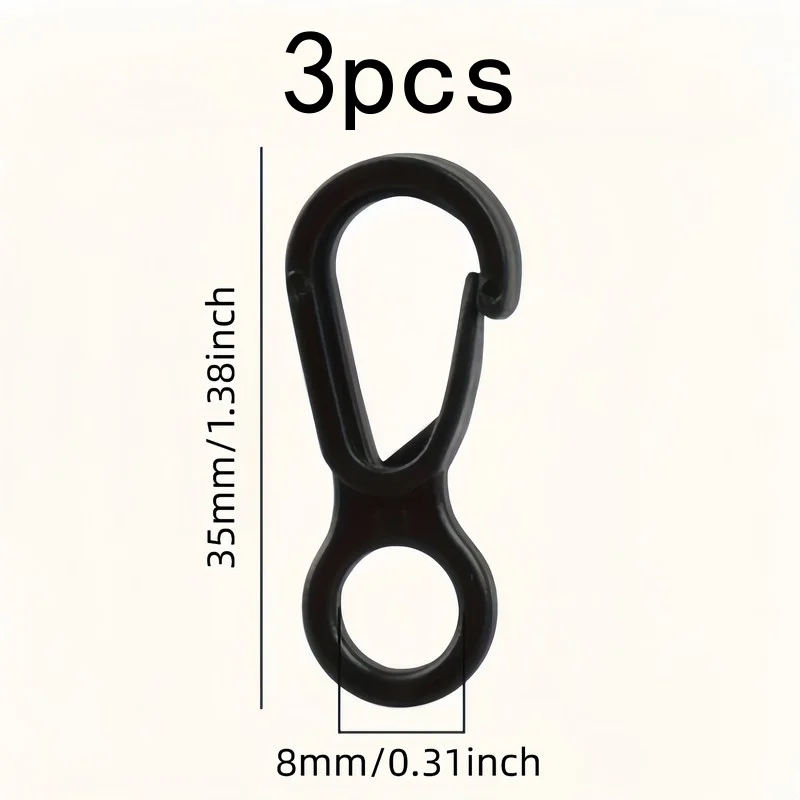 Pack of 3 Quick Release Snap Hooks, Easy to Clip, for Camping, Keychains, Backpacks and Home Storage