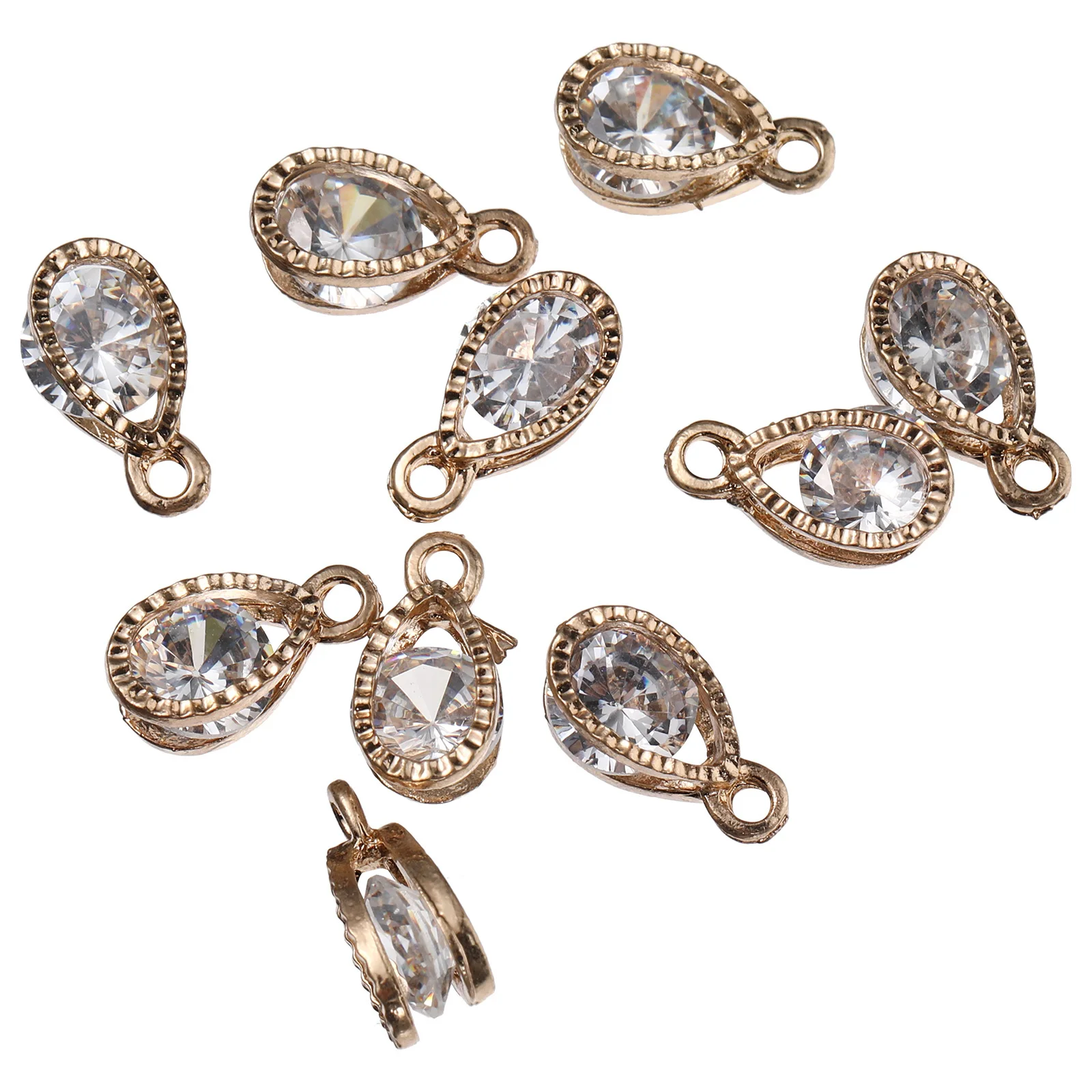 50Pcs Zircon Alloy Pendant Charms Elegant Shiny Jewelry Making Necklace Bracelet Earrings DIY Craft Supplies Pendant