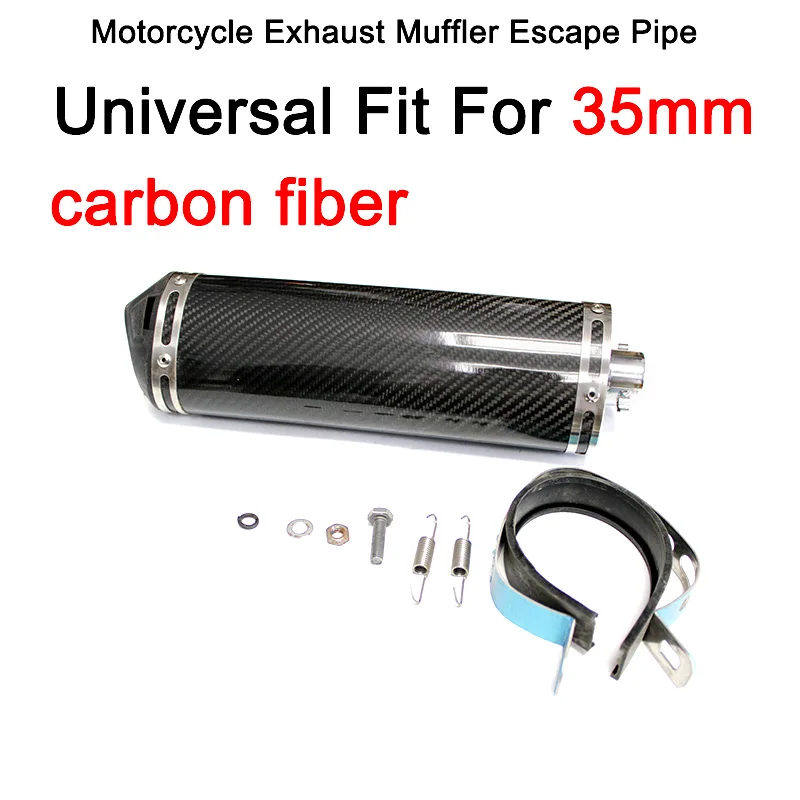 Universal 35mm Motorcycle Racing Exhaust  Carbon Fiber Exhaust Pipe Suitable For CG125 GY650 GY6125 GY6150  Underbone 110