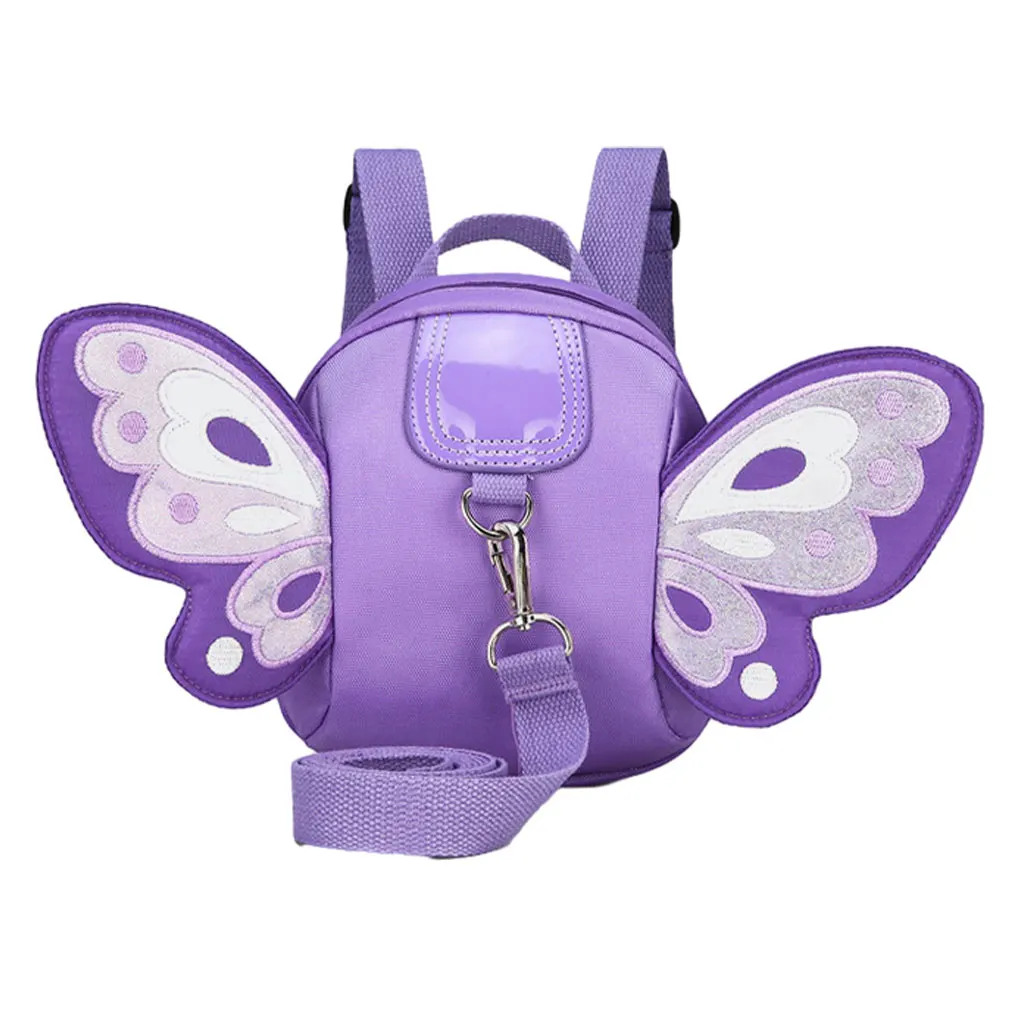 Anti-Lost Toddler Backpack With Reins Made Of Oxford Multifunctional Cute Wide Application purple