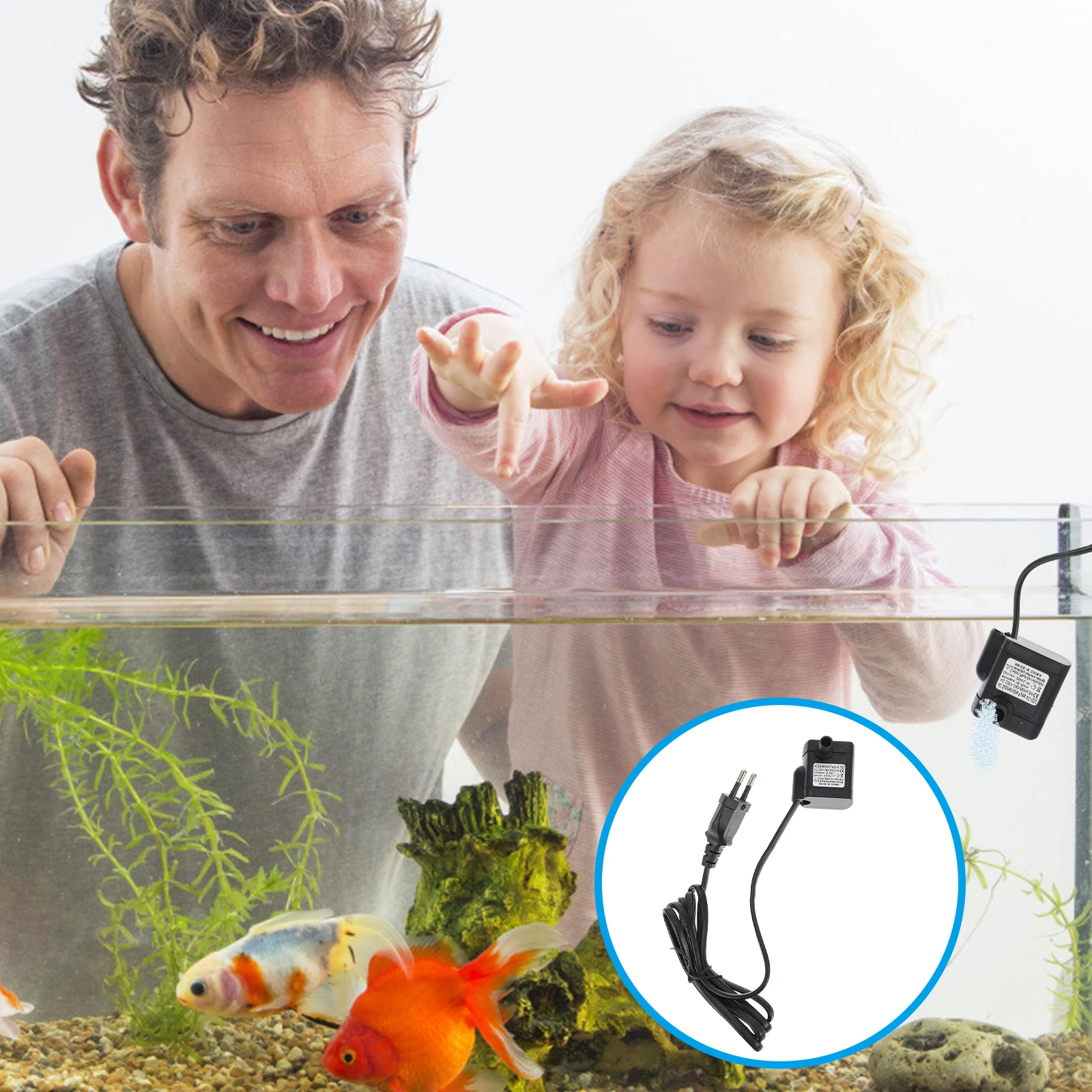 

Silent Aquarium Water Submersible Fish Tank Pump Pond Circulation Eu Plug Low Noise Fecal Suction Garden Waterfall Pump Fish
