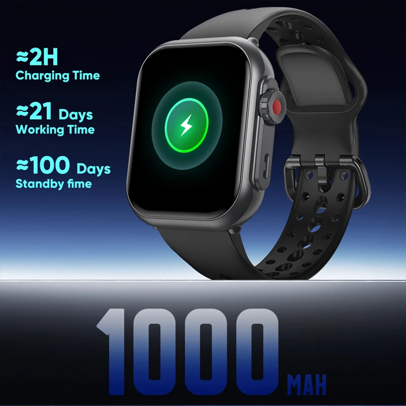 2025 Watch Ultra 2 Men Women 1000mAh AMOLED Heart Rate 100+Sport Bluetooth Call GPS Track Waterproof SmartWatch For IOS Android