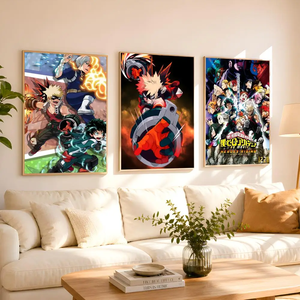 Anime B-Bakugo Katsuki Poster 1PC HD Matte Peel And Stick Wall Decor For Bedroom Living Room Dorm Office