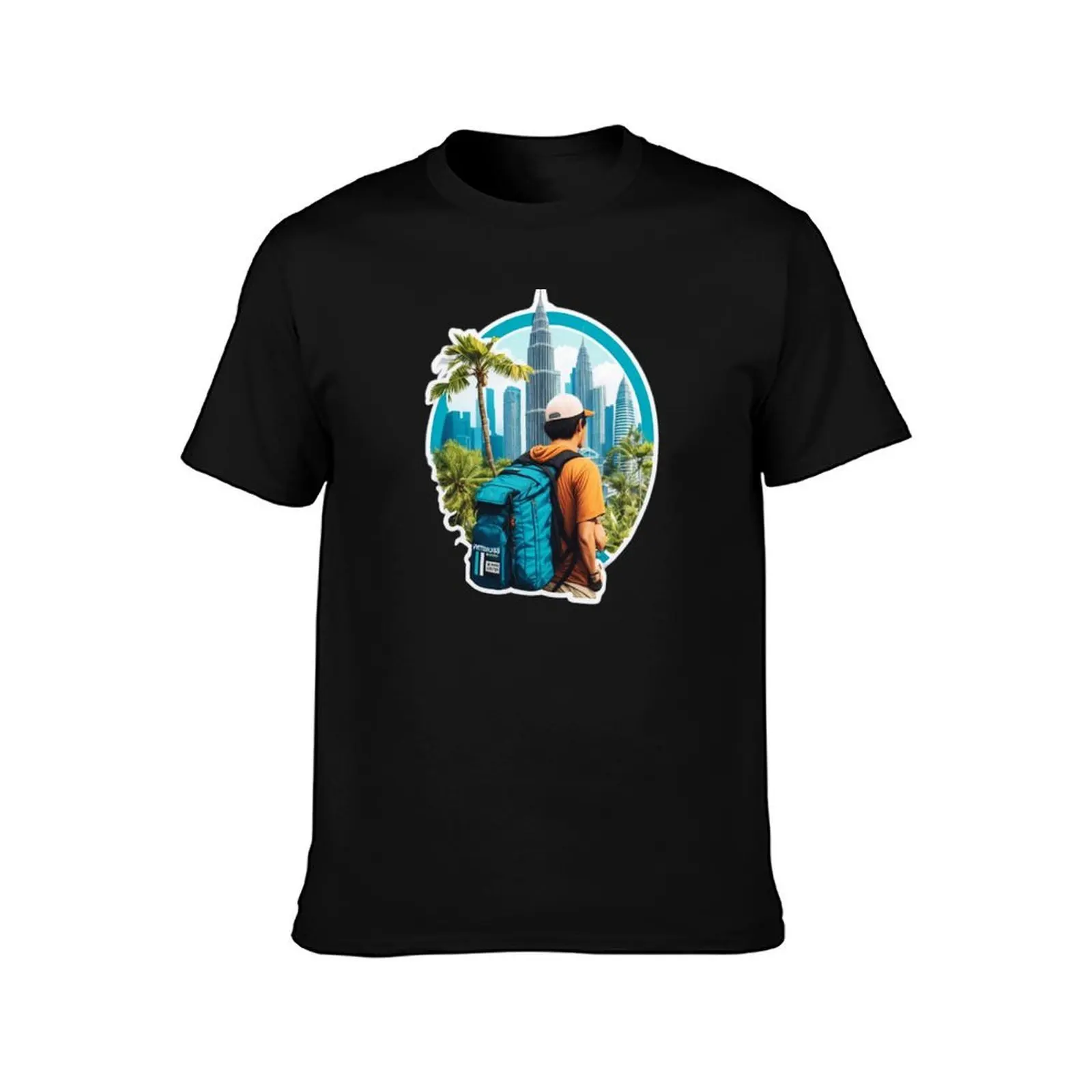 Travel Backpacking and Visiting Kuala Lumpur T-Shirt, Summer Casual Cotton Tee, Oversized Streetwear Tops, Vintage Graphic Print