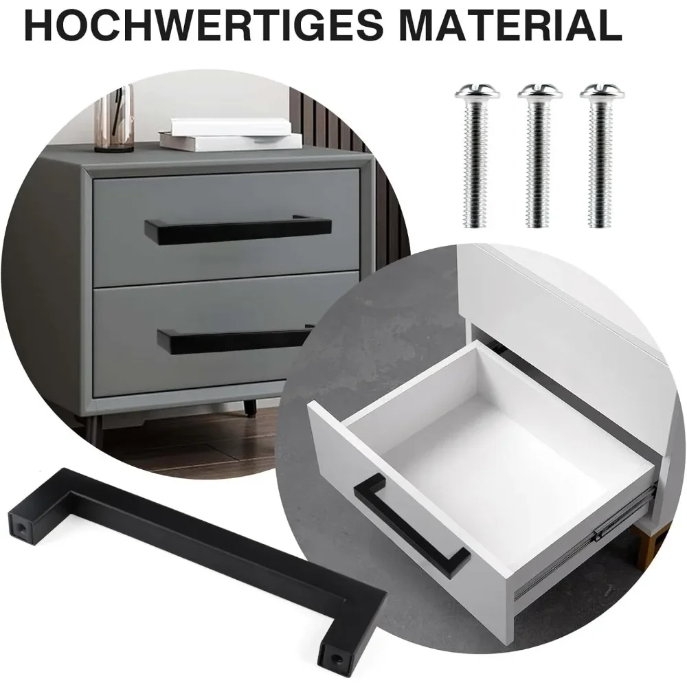 6/12Pcs Furniture Door Hardware Cabinet Handles Hole with Screws Installation Tools 64/76/96/115/128/160/192/224/256mm