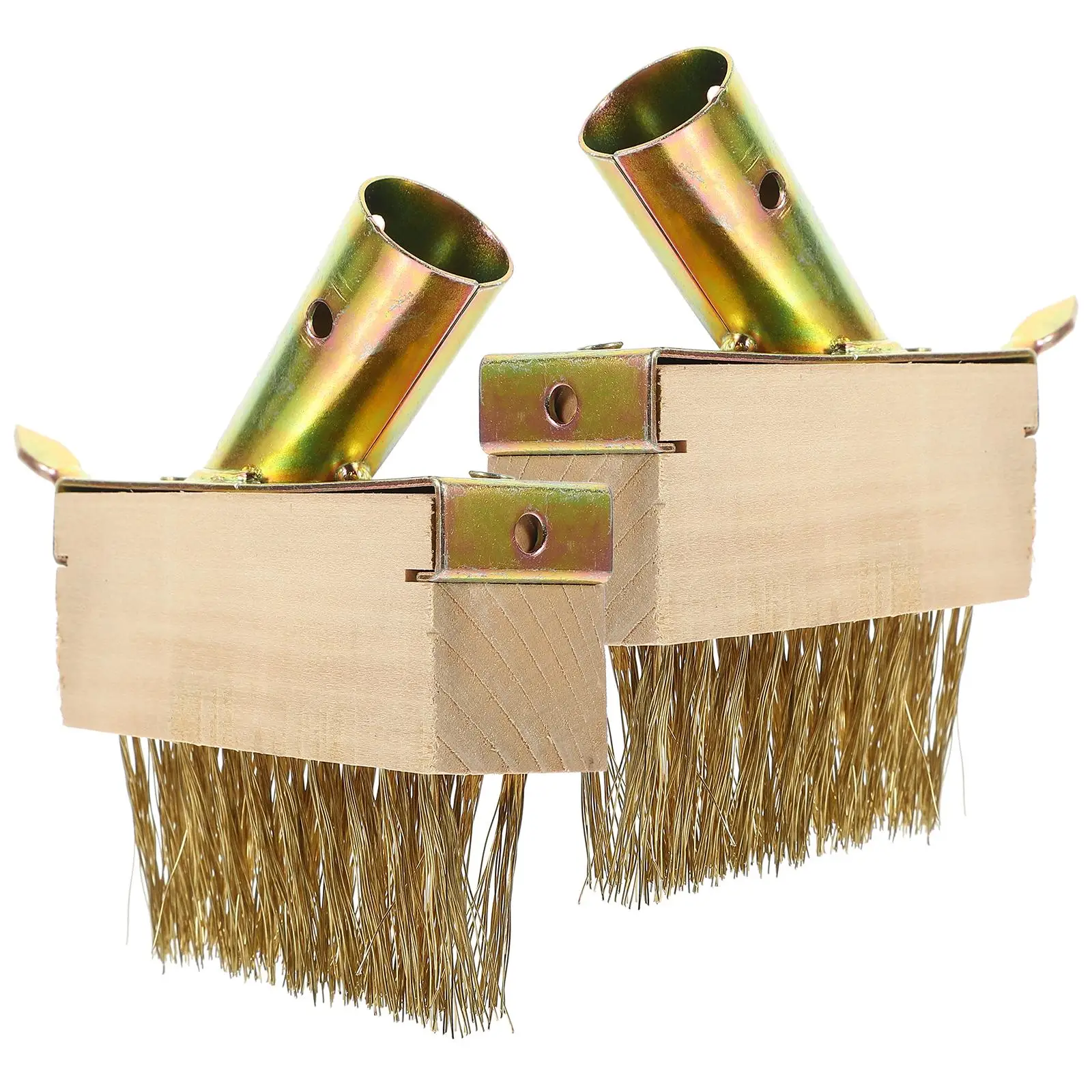 Cepillo de deshierbe de alambre de acero para herramientas de jardinería, eliminador de musgo, mango antideslizante duradero, portátil, compacto, fácil de usar, 2 uds.