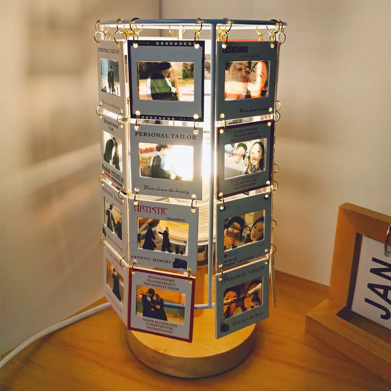 Personalized Custom Photo Rotary Film Lamp Diy Craft Kit Led Memory Vintage Film Strip Night Light Aesthetic Room Decor