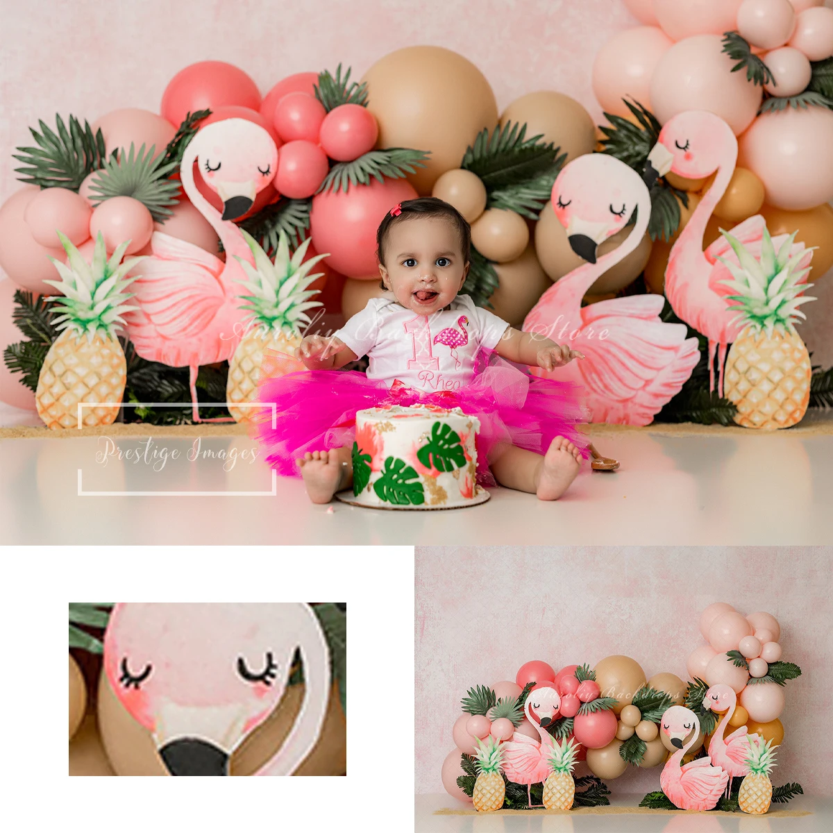 

Flamingos Pineapples Party Backgrounds Kids Adult Photography Props Child Baby Summer Tropical Balloon Decors Photo Backdrops