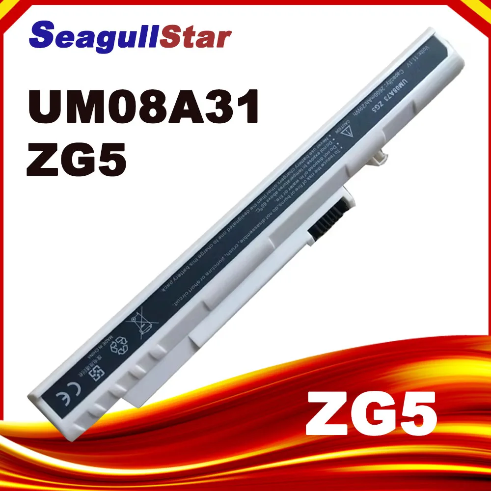 

White Laptop Battery For Acer UM08A31 UM08A32 UM08A51 UM08A52 UM08A71 UM08A72 UM08A73 For Aspire One 10.1" 571 8.9" A110 D210