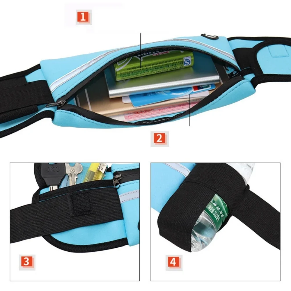 Men Women Waistbag Marathon Running Outdoor Riding Fitness With Water Bottle Waterproof Phone Sport Male Female Belt Waist Bags