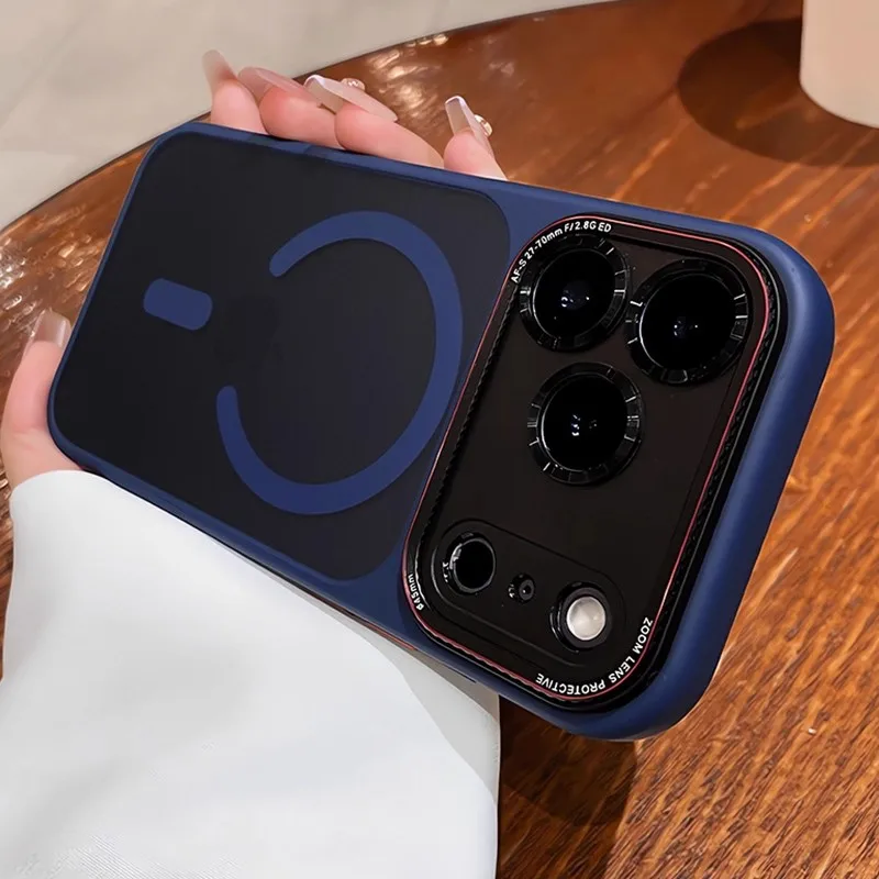Luxuriöse, matte Handyhülle mit Magnetfunktion für MagSafe, passend für iPhone 18, 16, 15, 17 Pro Max Plus, mit Kameraschutz, stoßfestem Panzer und stoßabsorbierendem Rahmen. – Detail 13
