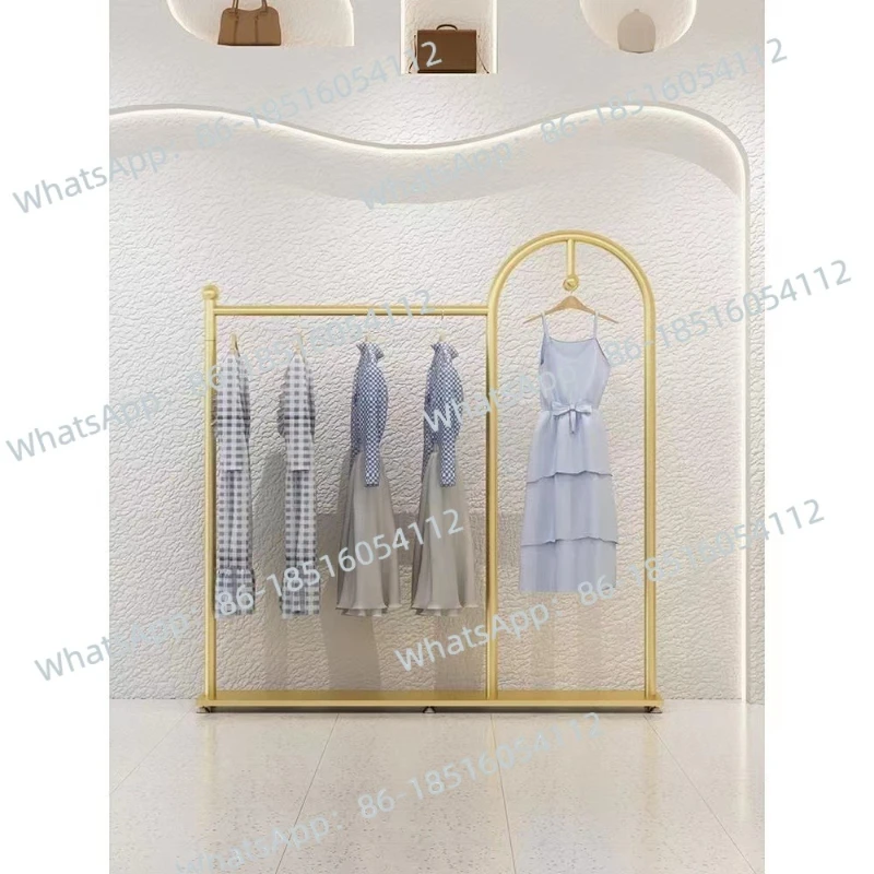 

Креативная золотая вешалка для одежды, витрина для магазина одежды от пола до потолка, вешалка для магазина одежды для девочек
