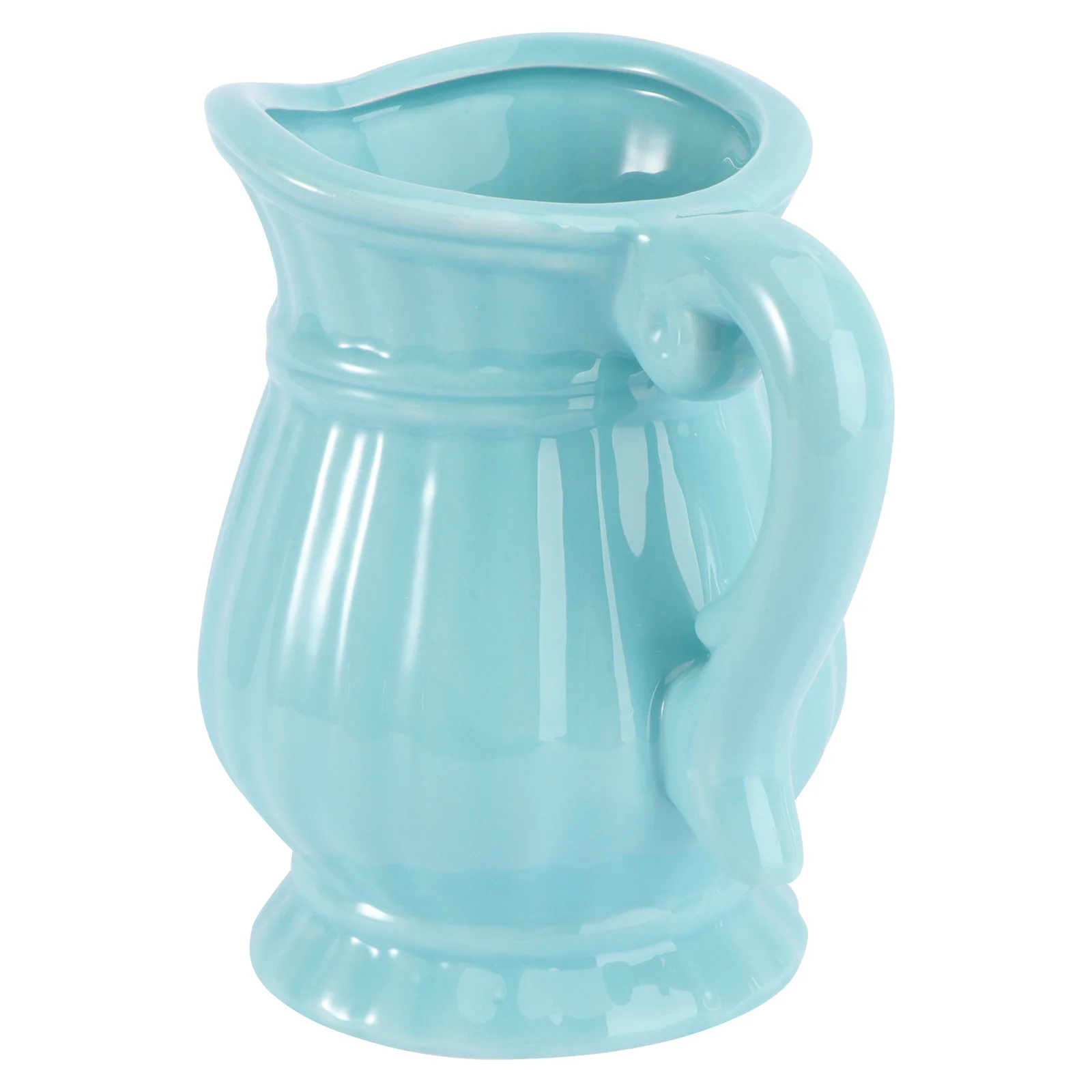 

Blue Ceramic Flower Pot Creative Design Flower Vase for Living Room Home Decoration Fresh Bouquets Silk Flowers Ornament