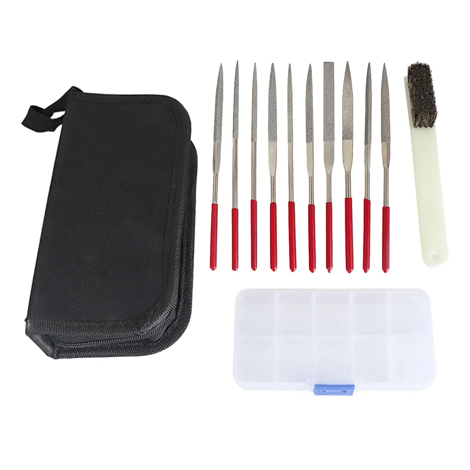 10Pcs Assorted Diamond Mini Riffler Needle File Set Metal Jewelers Carving Craft Handy Files Alloy Lapidary Bent Ceramic Tool