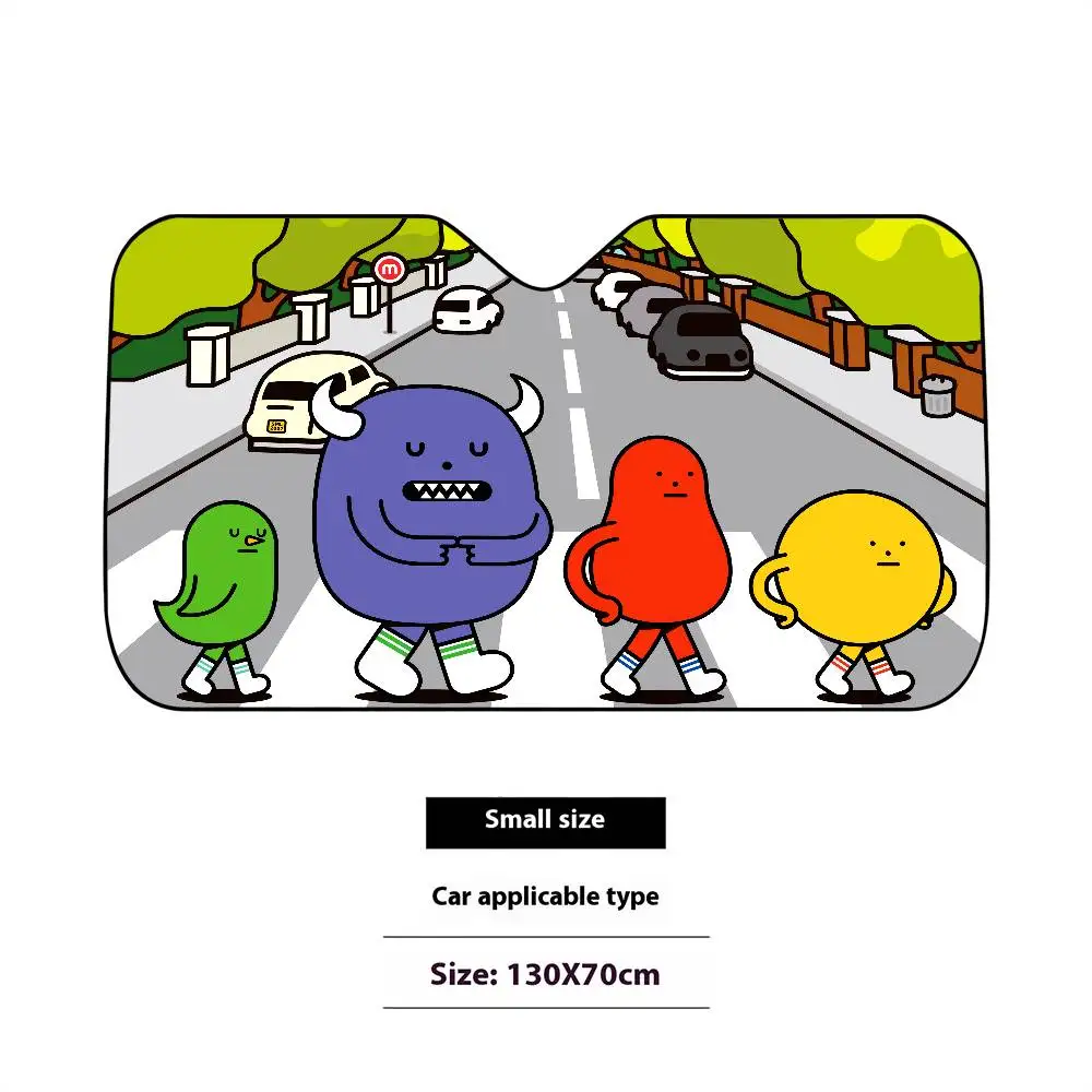 كوريا S-ستيكي الوحش مختبر سيارة ظلة الزجاج الأمامي نافذة أمامية قناع 70x130 سنتيمتر الشمس قناع الشمسية حماية منقوشة هدية الجدة سيارة