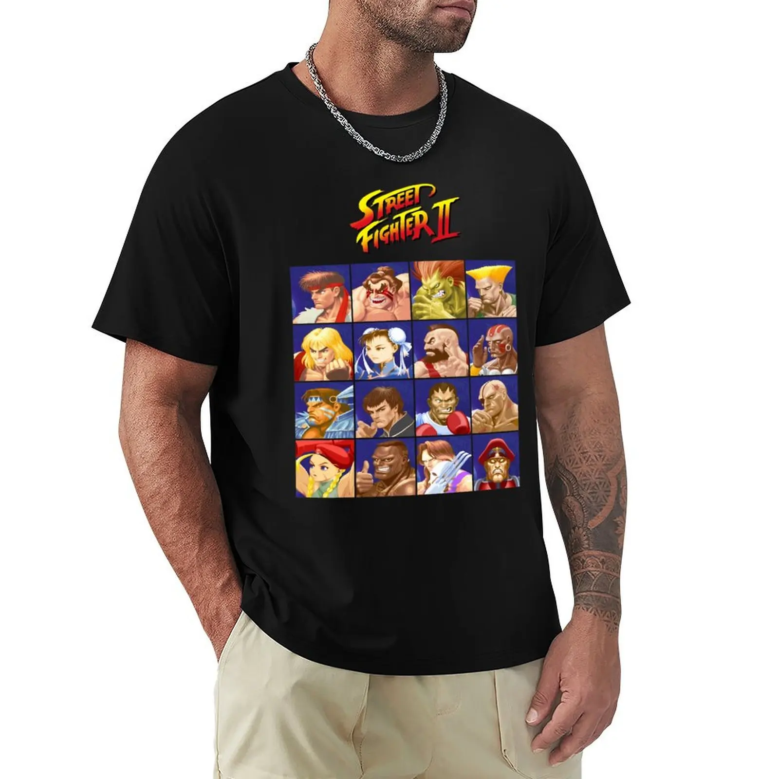 Street Fighter Ii Select Character T-Shirt Plus Size Workout Short Sleeve Top
