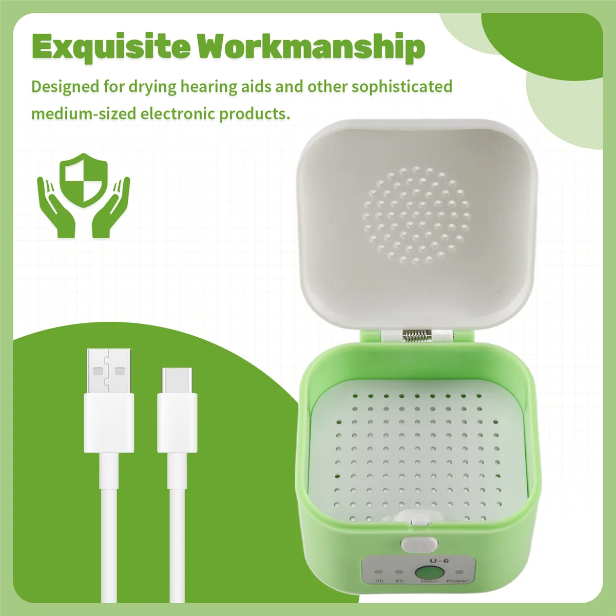 جديد 3C-الكهربائية السمع مزيل الرطوبة USB صندوق تجفيف الرطوبة برهان مساعدات للسمع مجفف حافظة حماية الأذن الرعاية الصحية