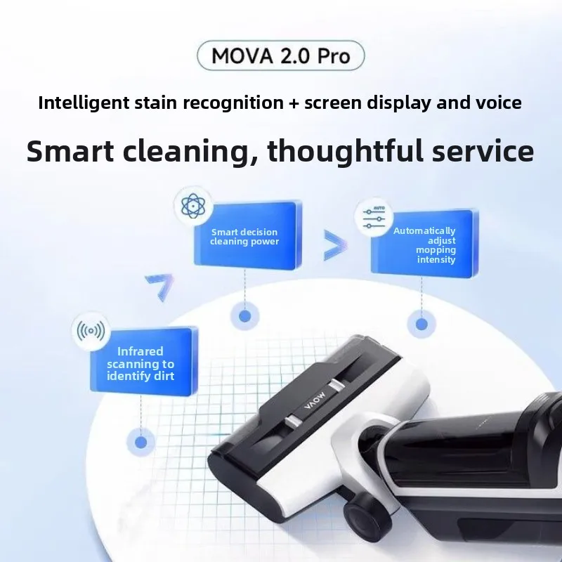 جهاز تنظيف الأرضيات Dreame MOVA2.0Pro مع ميزات مضادة للتشابك ومضادة للبكتيريا للكنس والتطهير والشفط