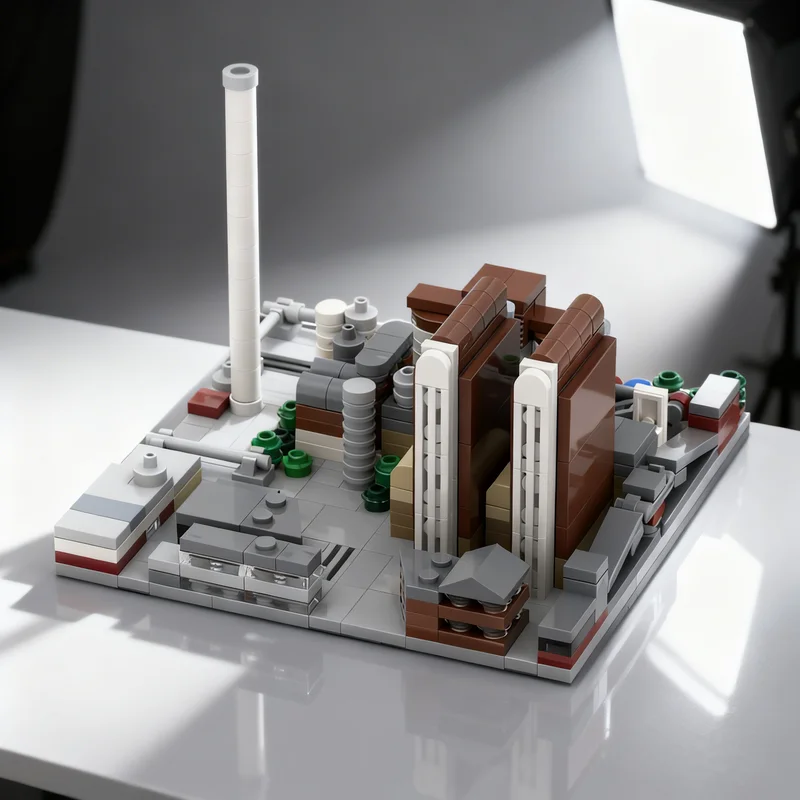 

421pcs MOC Heizkraftwerk Architecture Model Building Blocks Toy Gift Creative Display Collectible Desk Premium Adult Kids Home