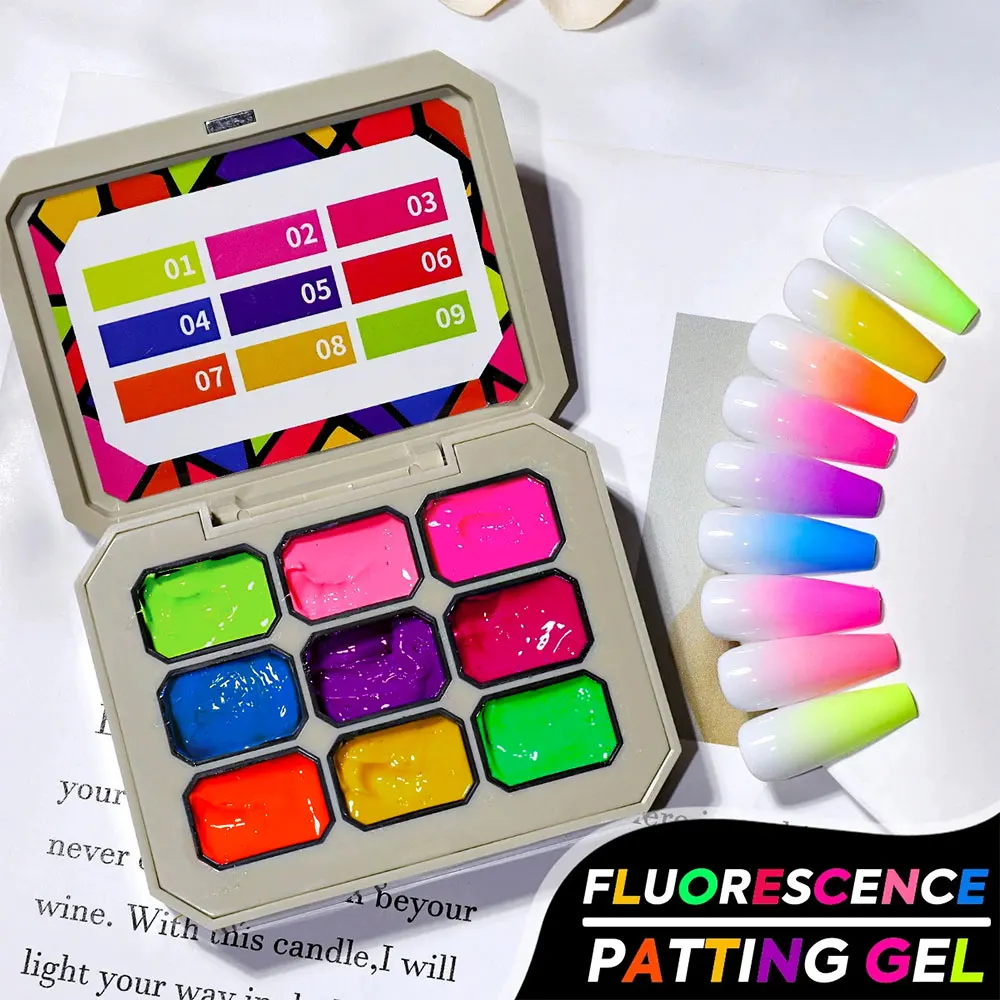 4/6/9 Colors Solid Nail Polish Pat Gel Painting Gradient Bright Gel Nail Art Creation Decoration Salon DIY Summer Popular