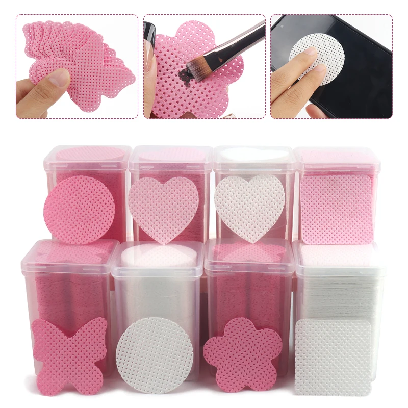 200 Stück fusselfreie Tücher aus Baumwolle, Nagellackentferner, Baumwolltücher, UV-Gel-Spitzen, Reiniger, Papierunterlage, Kunstreinigung, Maniküre, Servietten – Detail 1