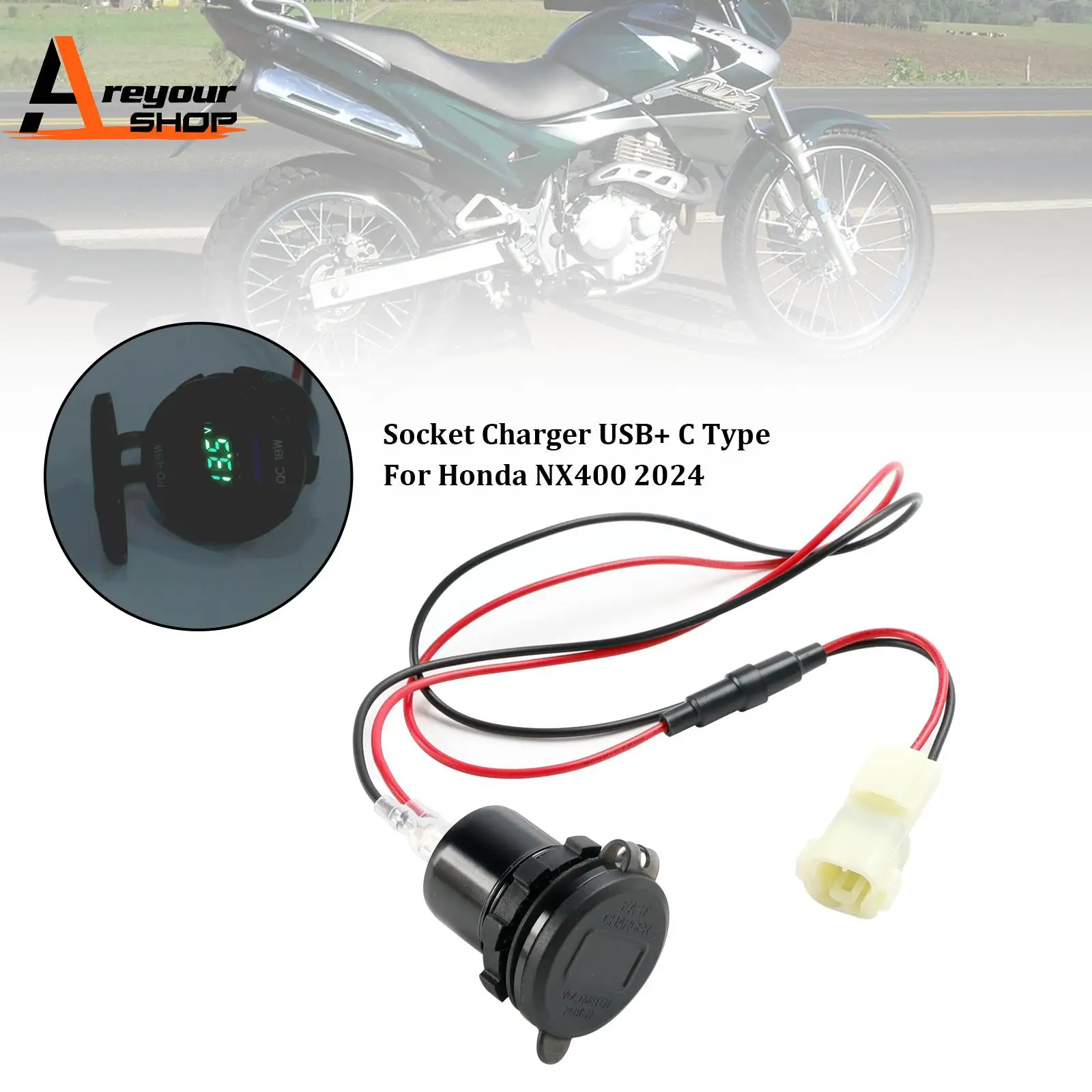 

12 В розетка Зарядное устройство USB + C Тип Quick Подходит для Honda NX400 2024