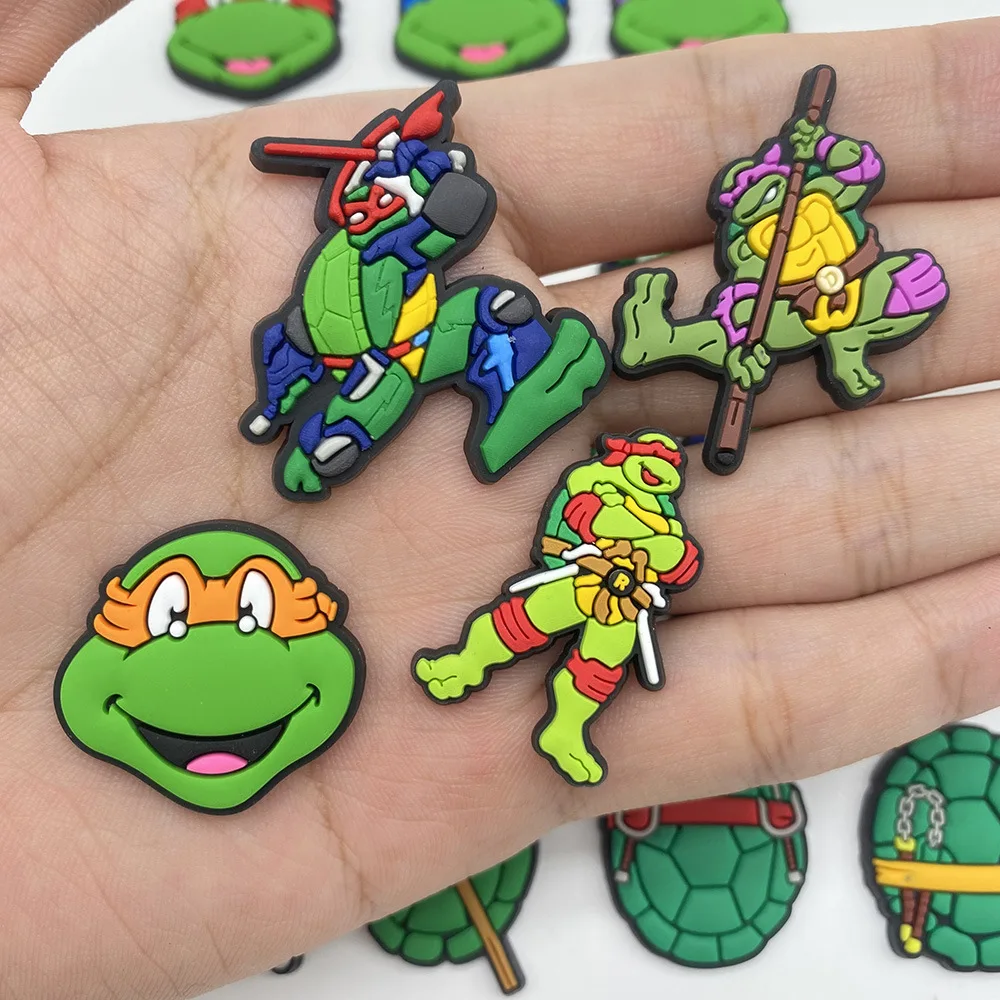 1pcs teenage mutant ninja turtle Shoe Charms Decorations For Croc DIY  Shoe Accessories Fit Clogs Decorations kids