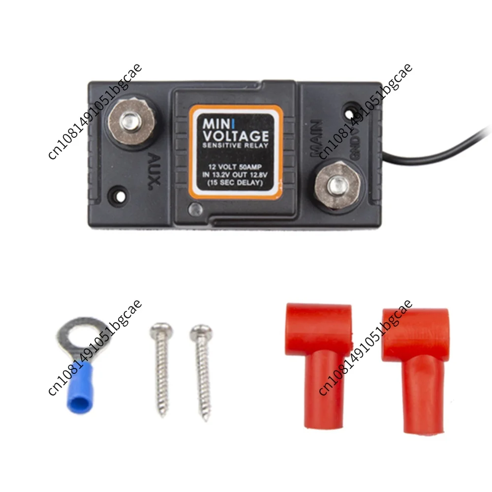 Mini Voltage Sensitive Relay Waterproof Voltage Sensitive Relay 12V 50A VSR Smart Switch for Car ATV UTV Boats RV Truck