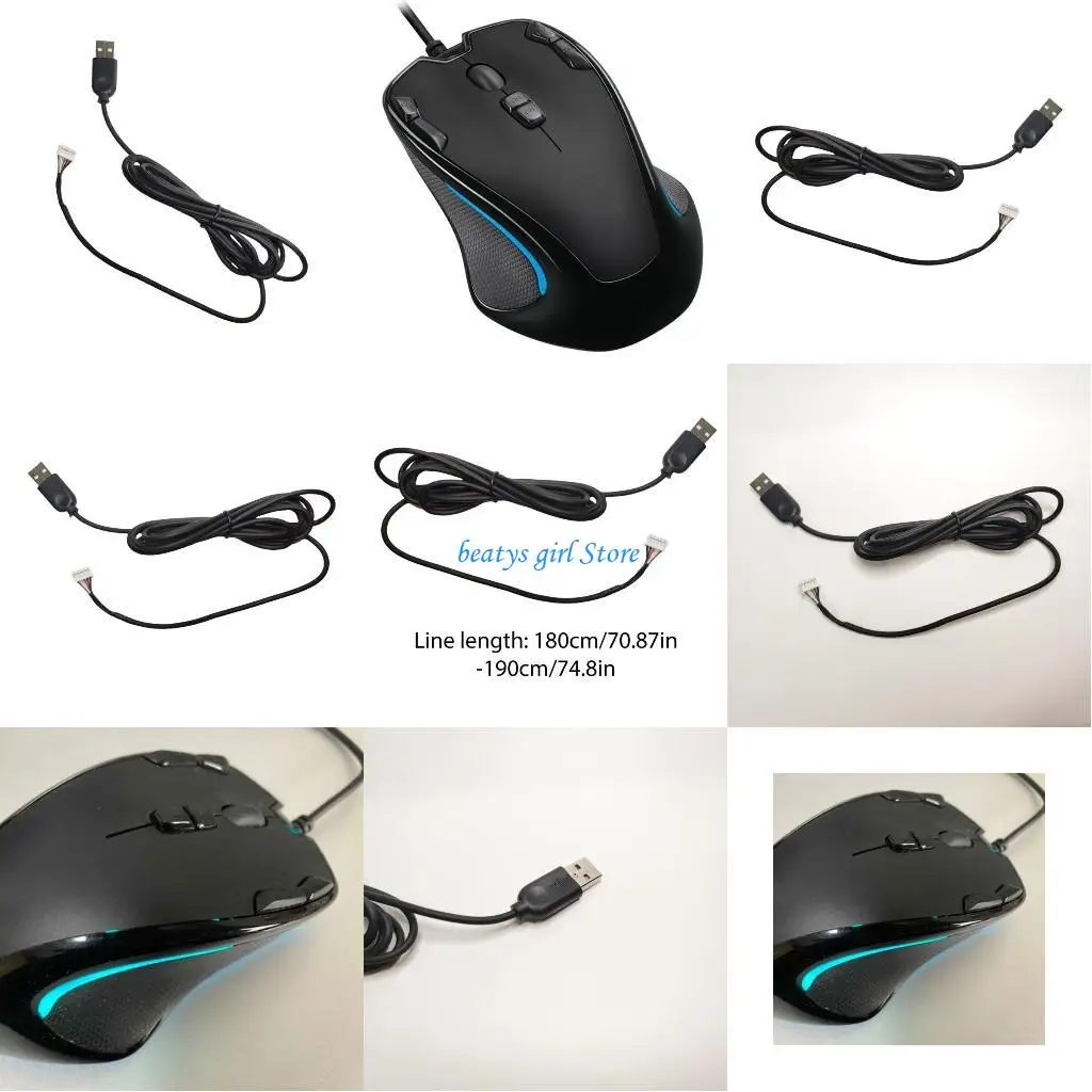 

C7AB USB Mouse Cable Tailored Gaming Mouse Wire For G300 G300S Mouse Connection