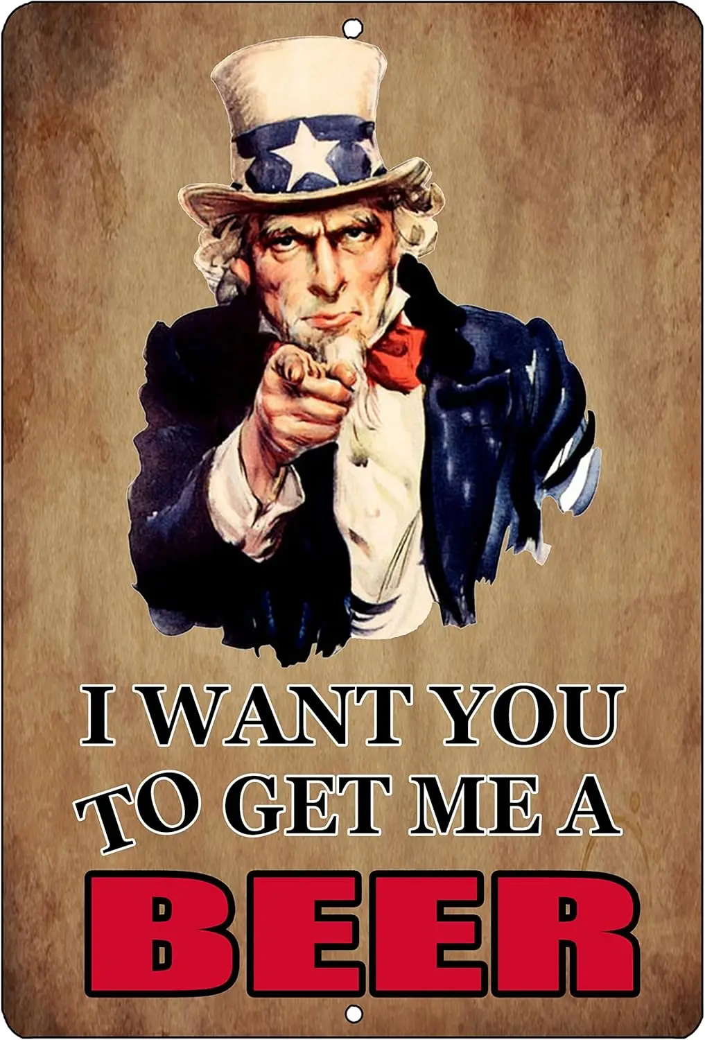 River Tactical Funny Beer Alcohol Sign Metal Tin Home Bar Kitchen Uncle Sam-aluminum