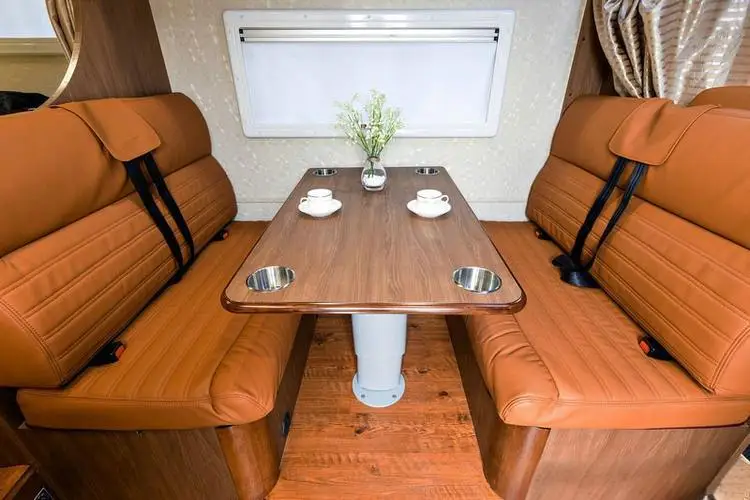 High-end Aluminum Table Suitable For RV Camper Yacht Lift Table With Cup Holder Strong And Durable