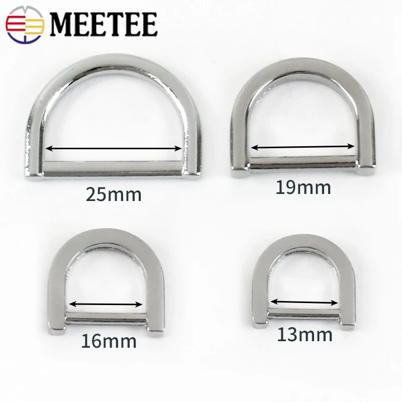 5/10Pcs 13/16/19/25mm Metal D Ring Buckle Seamless Bags Strap Webbing Connect Clasp Rings Hook Buckles DIY Hardware Accessories