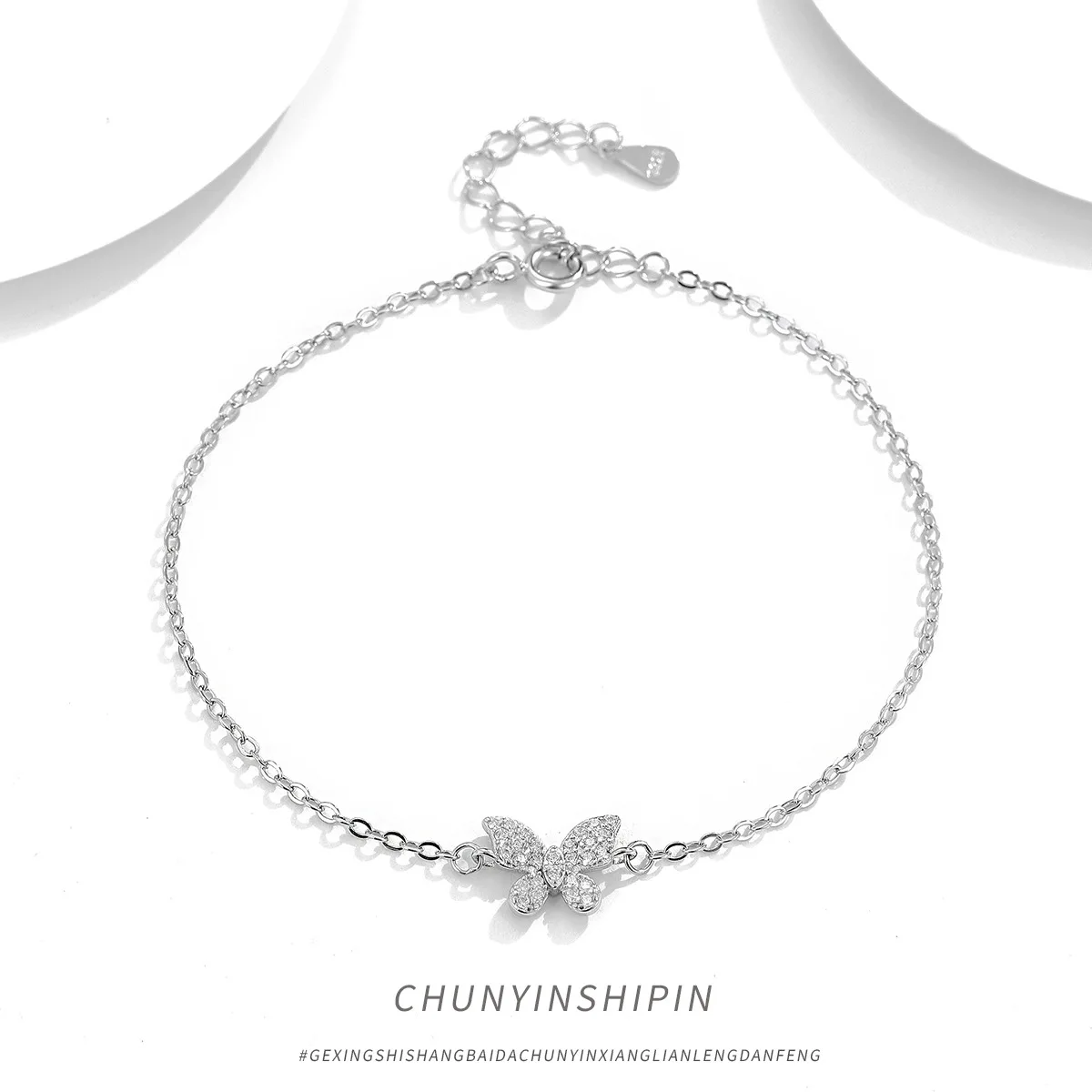 

Модный браслет S925 из серебра с бабочкой, минималистичные украшения для ног для женщин, стильный аксессуар