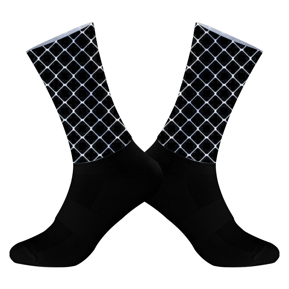 Chaussettes de cyclisme coordonnantes en silicone pour homme et femme, accessoire de sport pour vélo, course à pied, nouveauté été 2024