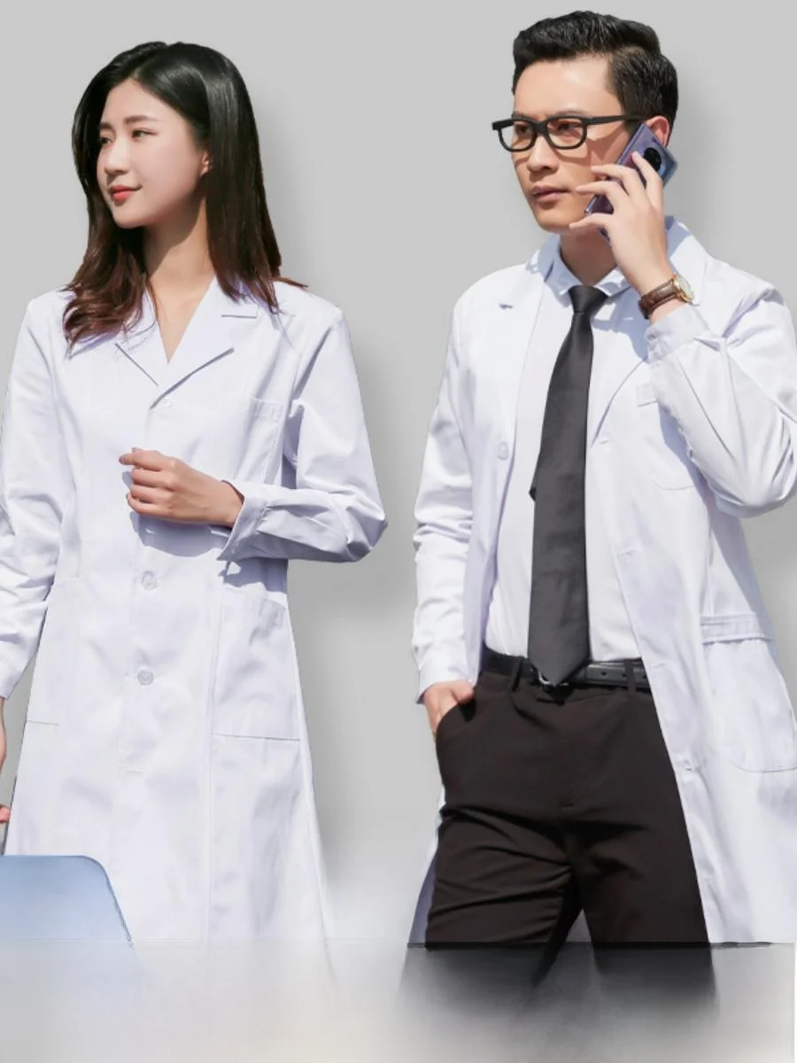 

Long Sve ort Sve White Lab Coat Pharist Isolation Suit Experiment Workwear Food Industry Protective orm Men's ...