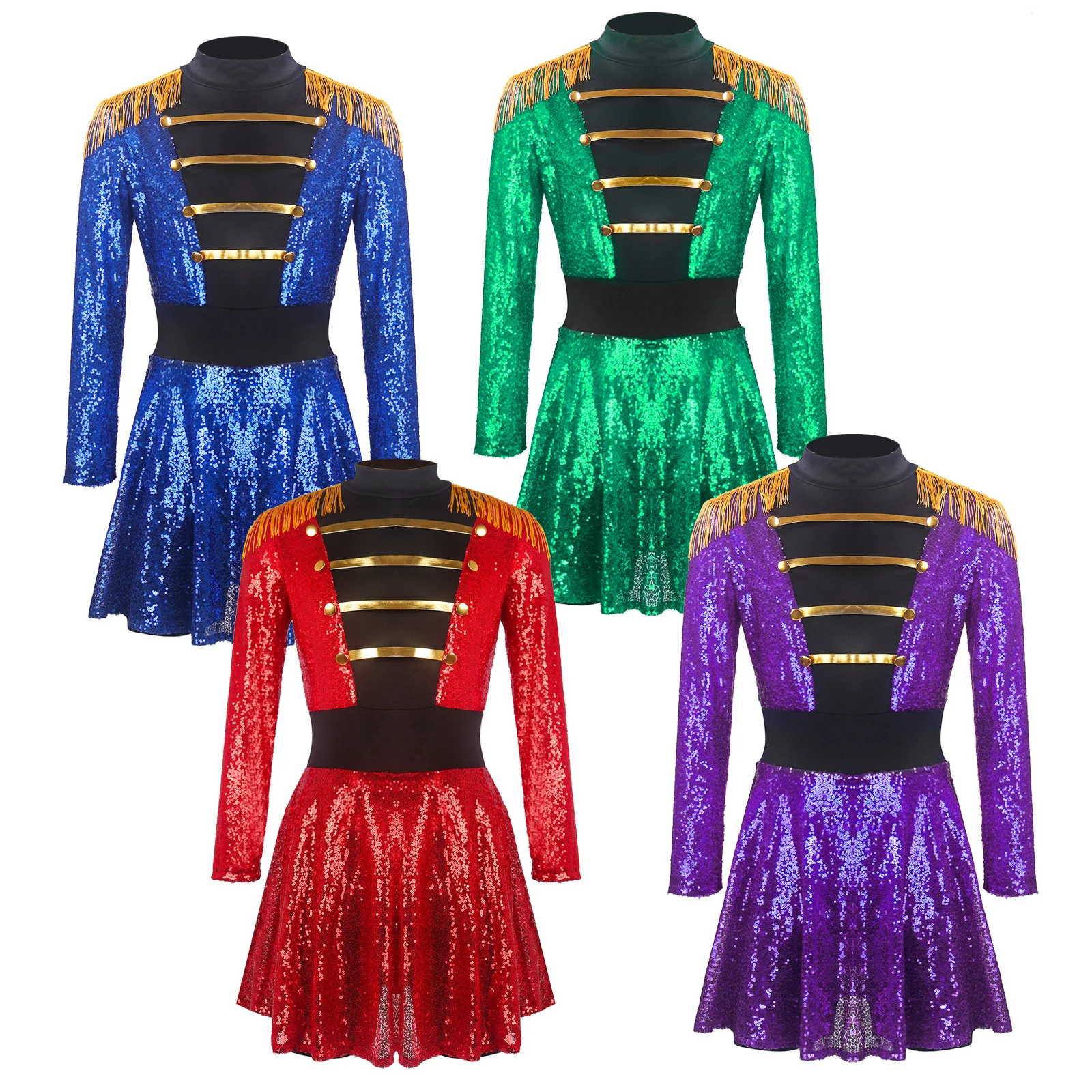 

Sequined Costume, Long-sleeved Jumpsuit, Tassel, Circus Ringmaster Dress, Cosplay Costume