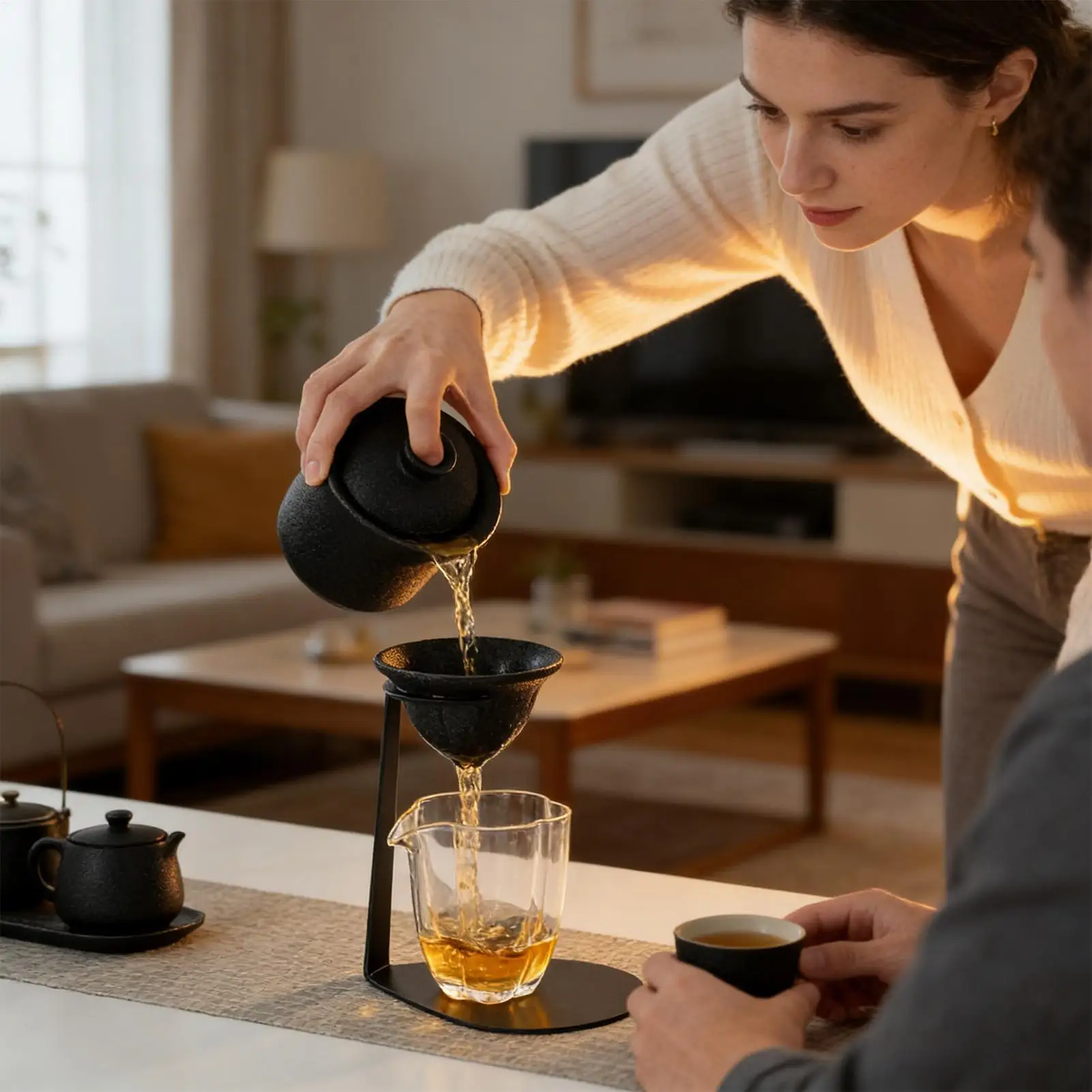 Ceramic Coffee Filter Cup Tea Strainer Fair Cup Home Adornment Non Porous Supplies Ceramic Tea Maker Kitchen Dining Bar Tea Set