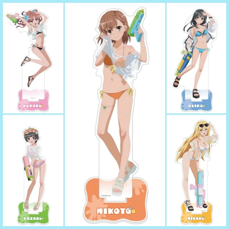 Anime A Certain Scientific Railgun Acrylic Stand Mikoto Kuroko Figure Stand Plate Cosplay Prop Decor Cartoons Present Gifts