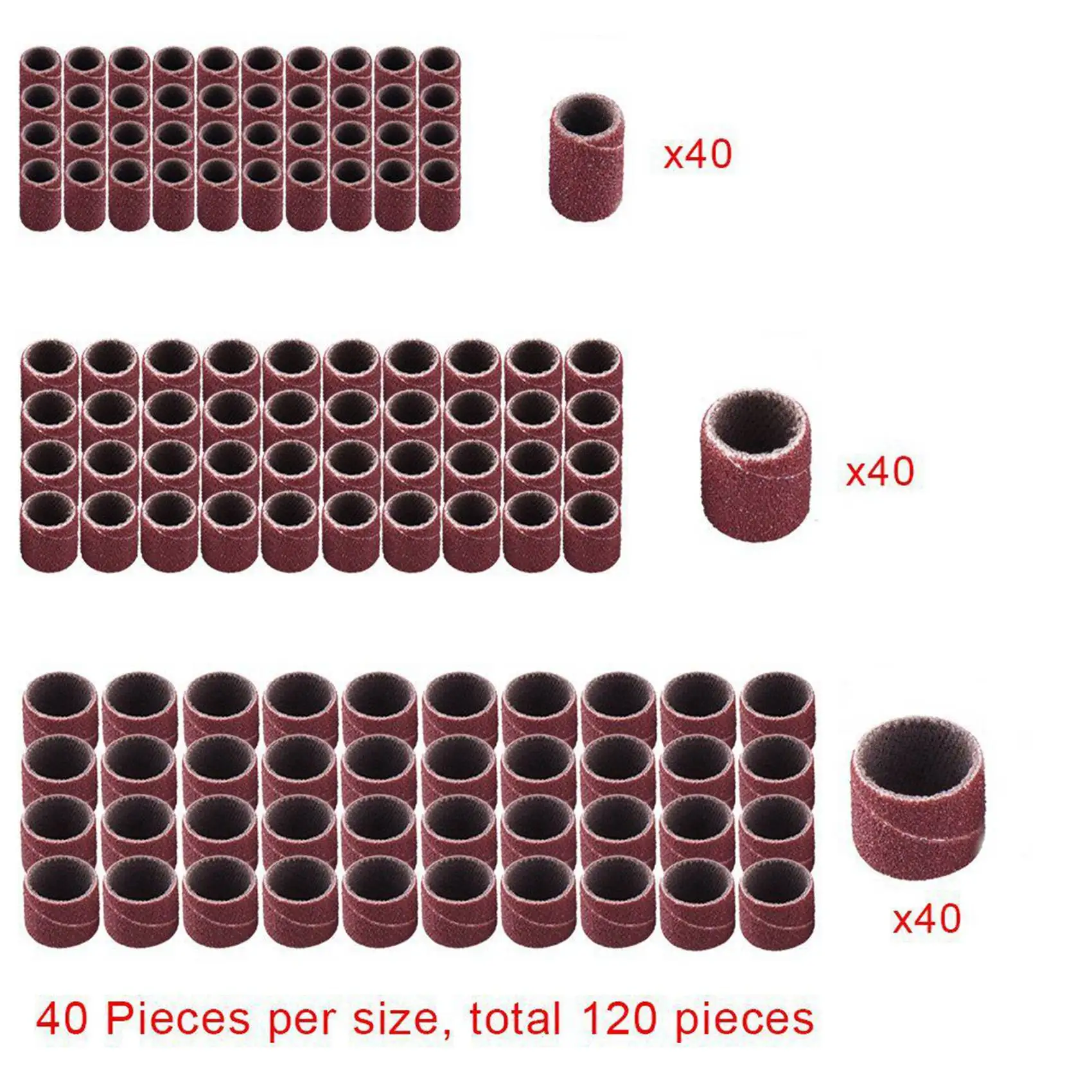 ABWR-396 Pieces Drum Sander Set With Free Box Including 120 Pieces Nail Sanding Band Sleeves And 12 Pieces Drum Mandrels