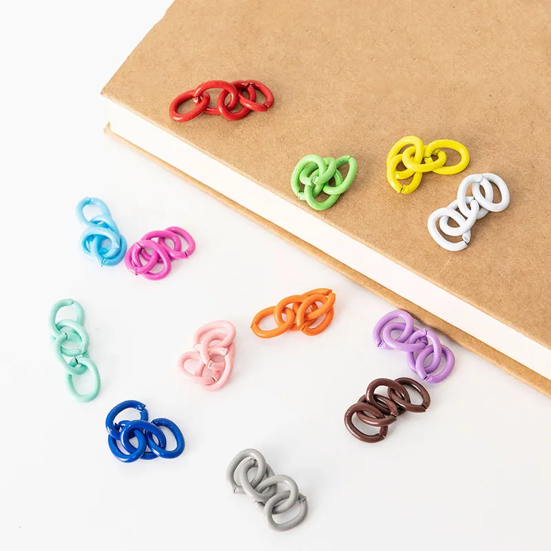 50pcs 26mm Colored Keychain Chain Keyring Extension Chain Connectors For DIY Jewelry Making Key Ring Accessories Wholesale