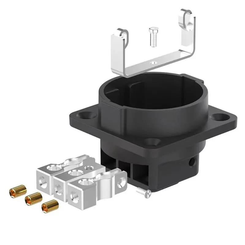 

CLCU ES3R Pure Copper Power Outlet Rhodium Plated EU Standard AC 250V 16A 2-Pin IEC Inlet Socket Schuko Chassis EU Plug