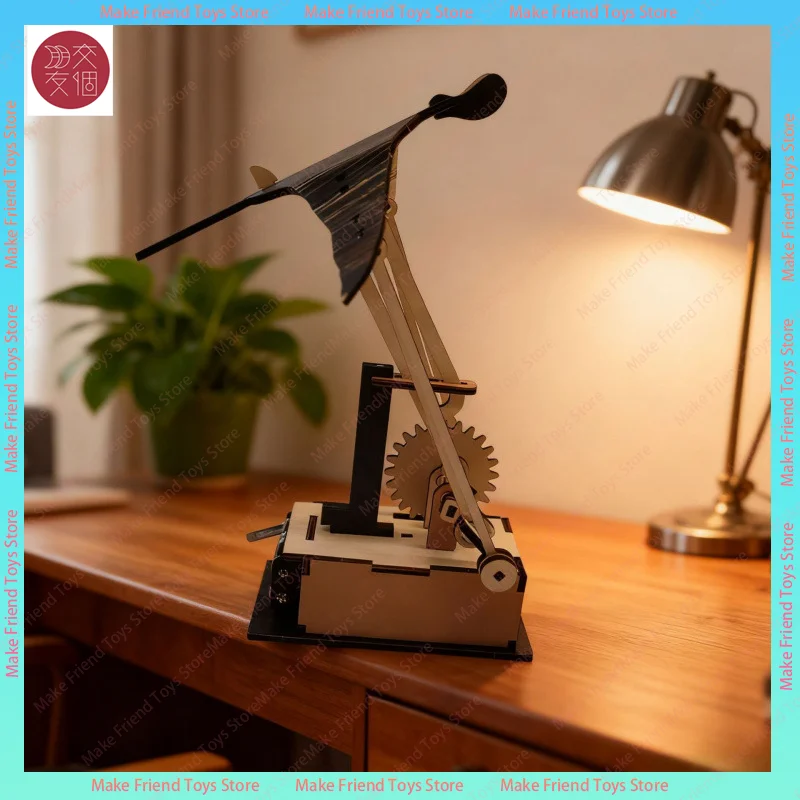 Ornement électrique bionique Manta Ray, Sculpture cinétique en bois artisanale, alimenté par batterie, mouvement réaliste, décoration de maison, cadeaux pour garçons