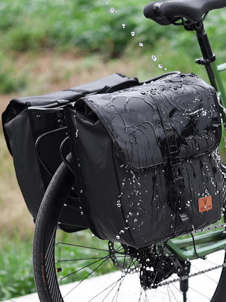 AliExpress RZAHUAHU Bicycle Rear Seat Bag Large Capacity Rear Seat Panniers Pack Waterproof Bicycle Saddle Bag with Handle MTB Road Bike Accessories