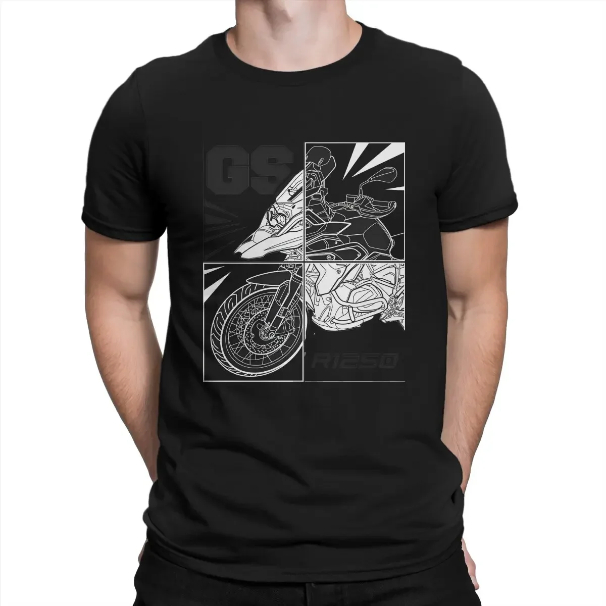 Men\'s GS 1250 R 1250 GS Adventure Motorcycle T Shirt GS Cotton Clothes Vintage Short Sleeve Crew Neck T Shirt Gift Idea T-Shirt