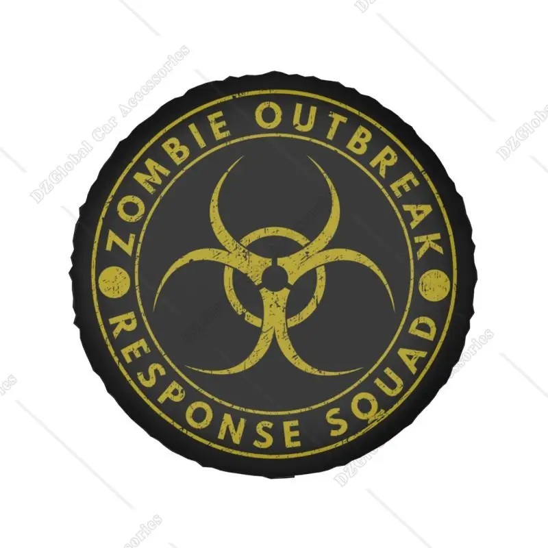 Zombie Outbreak Response Team Tire Cover 4WD 4x4 SUV Spare Wheel Protector for Mitsubishi Pajero 14