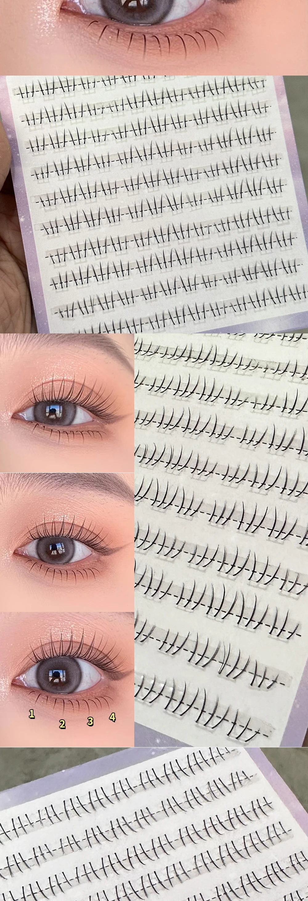REDSIREN 10 Reihen unter der Wimpern, große Kapazität, Cluster-Wimpern, koreanisches Make-up, natürlicher Look, untere Wimpern – Detail 10